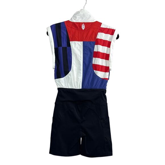 New Free People Movement Race To The Top Onesie Red/White/Blue Combo Size XS - Picture 6 of 7